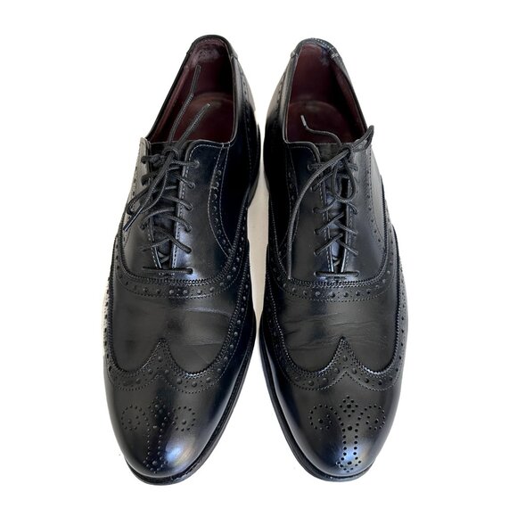 Allen Edmonds Mens Shoes Black Leather McAllister Wing Tip Oxford Shoes Sz 8.5 D